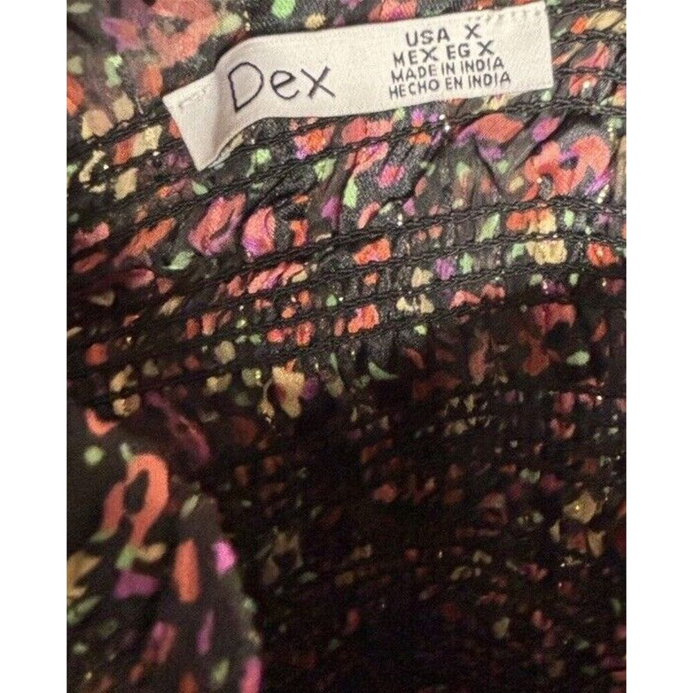 Dex Square Neck Dress Floral Midi Size XL Smocked Ruffled Party Dance NWT - Picture 9 of 11
